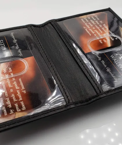 Miniatura 7 de AG Wallets Soporte de licencia plegable de cuero para 2 identificaciones, Negro -, Tarjetero e identificación