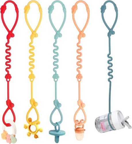 Miniatura 11 de Correas de juguete para bebé, correas de juguete de silicona para cochecito, correas de seguridad de juguete para juguete, correas para taza
