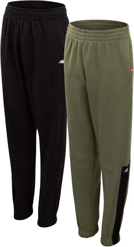New Balance Pantalones deportivos para niños, paquete de 2 pantalones deportivos de vellón activos (Talla 4-20)