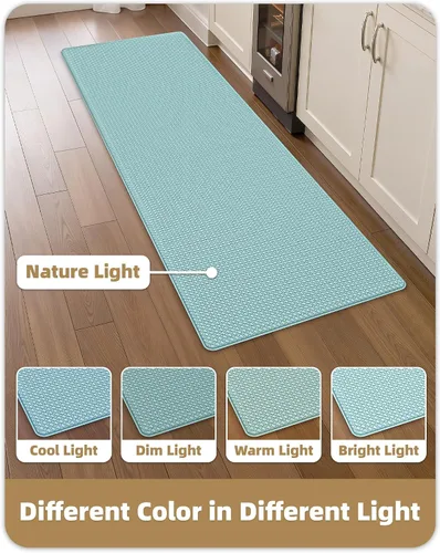 Miniatura 8 de Color&Geometry - Alfombras de cocina antideslizantes e impermeables Alfombra de cocina acolchada Alfombra antifatiga para pararse de 30 x 18 Verde