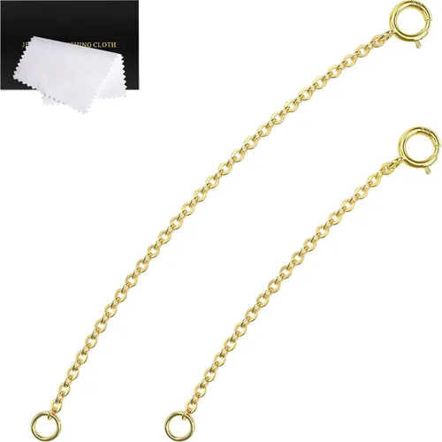 Miniatura 15 de Extensores de collar para mujer, extensor de pulsera de oro, extensión de joyería de cadena dorada para tobillera para mujer, juego de 2 piezas