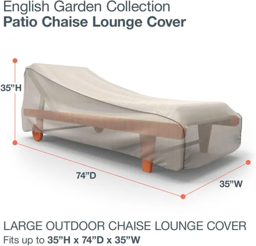 Miniatura 2 de Budge English Garden - Funda para tumbona de patio (paquete de 2) resistente e impermeable, grande, tweed marrón