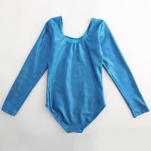 Miniatura 31 de AFAVOM Leotardos de gimnasia para niñas, leotardos de manga larga para niñas, brillantes y brillantes, para gimnasia, traje de ballet y danza