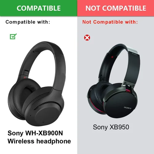 Miniatura 3 de Almohadillas XB900N – Almohadillas de repuesto compatibles con Sony WH-XB900N WHXB900 / WH-CH710N / WH-CH700N (WHCH700N) y MDR-ZX780 (ZX780DC)