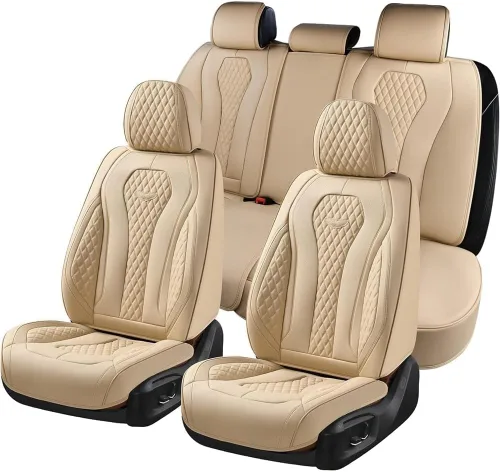 Miniatura 29 de Coverado Fundas de Asiento, Fundas de Asiento de Coche para Asientos Delanteros, Funda de Asiento de Coche Roja, Fundas de Asiento de Coche Rojo