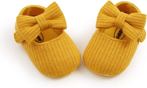 Miniatura 6 de Zapatos planos Mary Jane para bebés y niñas, con lazo, floral, princesa, vestido de boda, zapatos suaves para recién nacidos, cuna para primeros