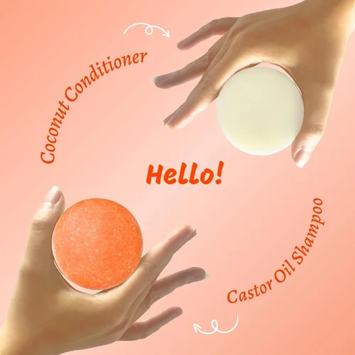 Miniatura 6 de Juego de 3 barras de champú y acondicionador de aceite de ricino - Juego de 3 barras de jabón de champú sólido natural para mujeres con cabello liso
