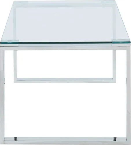 Miniatura 4 de Whi Mesa de café contemporánea, cristal y cromo, PLATA