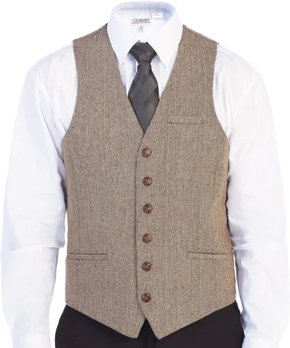 Miniatura 77 de Gioberti Chaleco de tweed formal de 6 botones para hombres