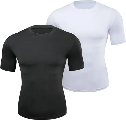 Blaward Paquete de 2 o 3 camisas de compresión para hombre, camisetas de entrenamiento de manga corta, camisetas frescas y secas, camisetas