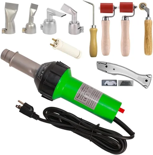 Miniatura 10 de Beyondlife Kit de soldadura de plástico de 1600W Pistola soldadora de aire caliente Pistola de calentamiento Pistola de gas caliente de PVC Pistola