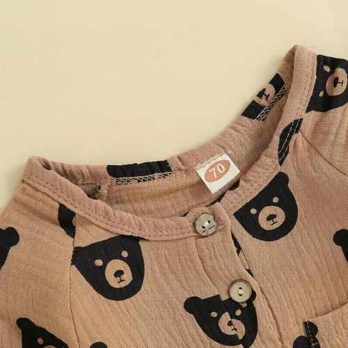 Miniatura 2 de Mono de manga larga de lino para bebé, niña, niño, mameluco de una pieza