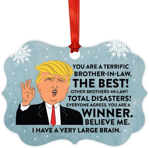 Miniatura 24 de Andaz Press Divertido presidente Donald Trump Fancy Frame Recuerdo Adorno de Navidad Regalo de mordaza, Perra fantástica, 1 paquete, ideas de regalo
