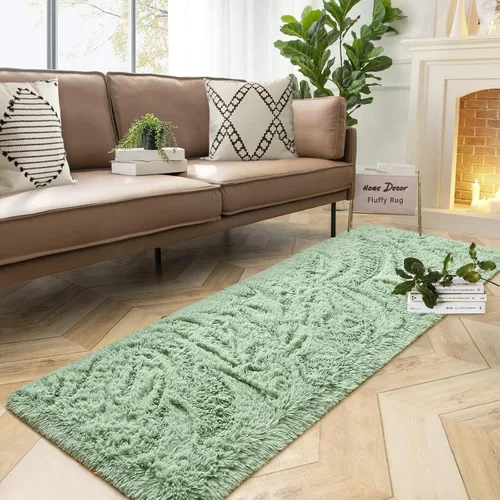 Miniatura 50 de DweIke Alfombras Shag Esponjosas Azules para Dormitorio Sala de Estar, 5x8 Grande Suave Felpa Tie-Dye Azul Cielo para Niñas y Niños, Alfombra Azul