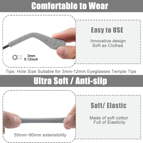 Miniatura 2 de 4 pares de almohadillas suaves para los oídos, antideslizantes, de algodón, para los ojos, almohadillas cómodas para las orejas, almohadillas 4