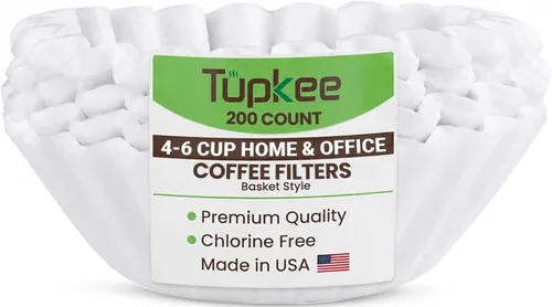 Miniatura 8 de Filtros de café de 4 a 6 tazas – 400 unidades, estilo canasta junior, papel blanco, sin cloro, filtro de café de 5 tazas, fabricado en los Estados