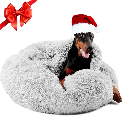 Miniatura 12 de Himax Camas para perros y gatos pequeños, cómodas camas para perros con manta adjunta, cama calmante antiansiedad esponjosa lavable