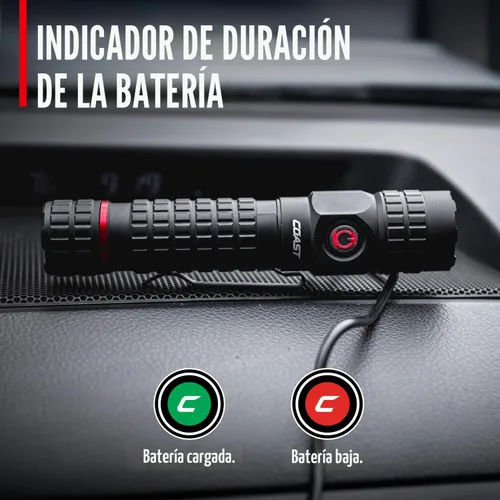 Miniatura 8 de COAST PX200R - Linterna LED recargable de 2000 lúmenes, enfoque giratorio, USB-C, clip de bolsillo de 2 posiciones