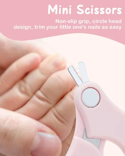 Miniatura 3 de babygoal Kit de cuidado de moscas de uñas para bebé, juego de 4 piezas con tapón de seguridad, corte sin dolor para recién nacidos y bebés, estuche