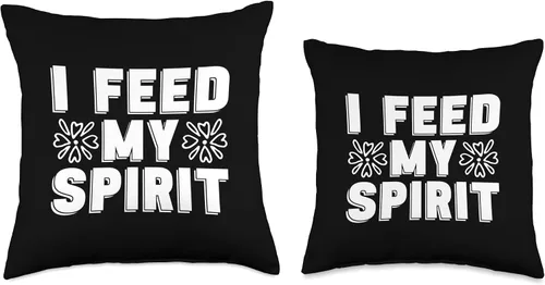 Miniatura 3 de Mental Health Designs for Coffee Drinker I Feed My Spirit Coffee Anxiety Awareness Care Mental Health Throw Pillow, 18x18, Multicolor