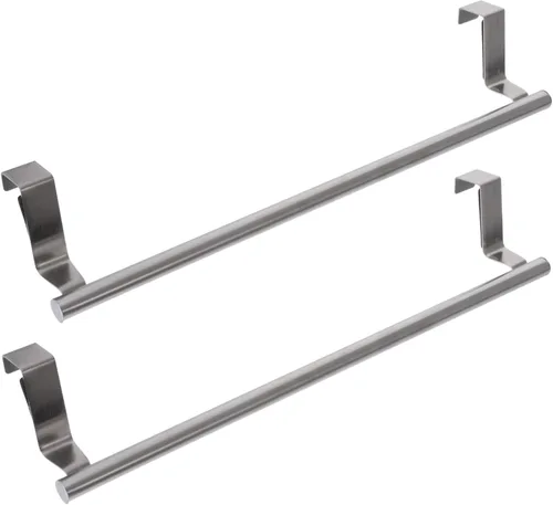 Miniatura 10 de Housoutil 2 toalleros de acero inoxidable montados en la pared multifuncionales para cocina, baño, lavandería, resistente a los arañazos, diseño