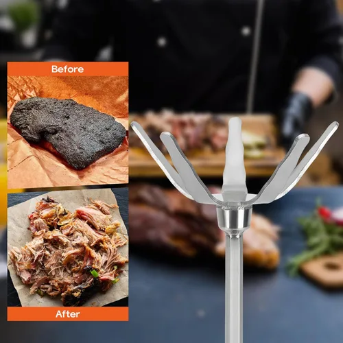 Miniatura 4 de onlyfire Extractor de cerdo de acero inoxidable de 4 pulgadas, triturador de carne ultraafilado utilizado con taladro manual estándar para carne