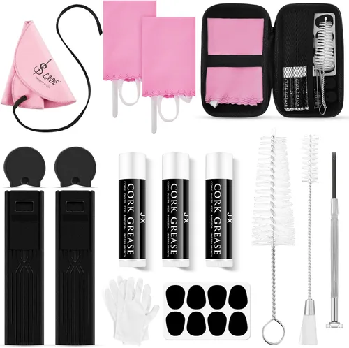 Miniatura 10 de Boao - Kit de limpieza de clarinete de 23 piezas, set de accesorios todo en uno con hisopo, cajas de cañas, grasa de corcho y reposapulgares, kit
