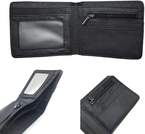 Miniatura 3 de Anime Demonio Slayer Cartera de cuero hombres y mujeres historieta cómics corto cartera monedero bolsillo tarjeta caso