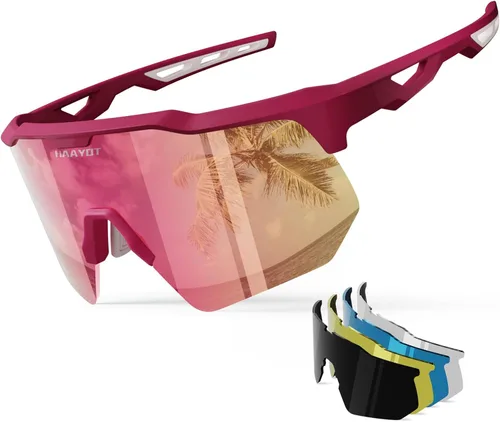 Miniatura 13 de HAAYOT Gafas de sol deportivas polarizadas para hombres y mujeres, jóvenes, béisbol, ciclismo, correr, softbol, ciclismo, 5 lentes