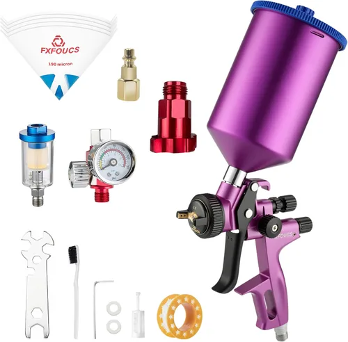 Miniatura 14 de HVLP - Pistola pulverizadora con boquilla de 0.065 pulgadas, kit de herramientas de primera calidad para una amplia gama de aplicaciones, incluyendo
