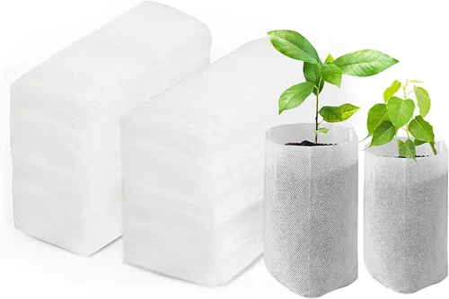 Tarklanda 200 bolsas de vivero para plantas, biodegradables no tejidas para plantas, bolsas de tela para plantas de semillero, bolsas para plantas y