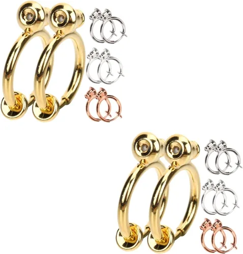 Miniatura 12 de EXCEART 32 piezas convertidor de aretes brillantes accesorios de joyería de plata para convertir aretes a clip en la parte trasera de aretes