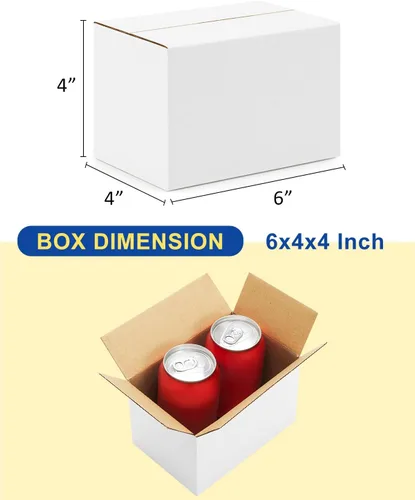 Miniatura 2 de Paquete de 40 cajas de envío pequeñas, 6 x 4 x 4, cajas de cartón corrugado para embalaje, pequeñas empresas, cajas blancas Blanco