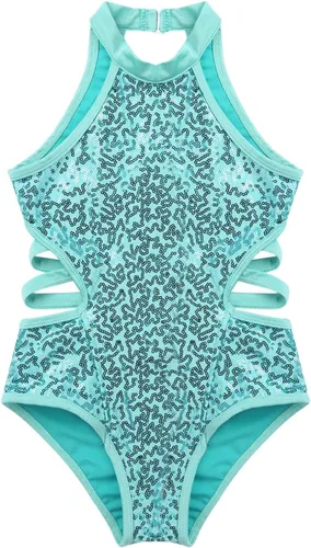 Miniatura 4 de Maillot de ballet sin mangas con lentejuelas y cuello halter