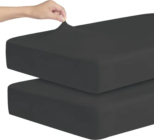 Miniatura 12 de Sábanas ajustadas elásticas para cuna para niños y niñas, paquete de 2 - Sábanas ajustadas para cuna neutrales para cuna estándar y cama para niños