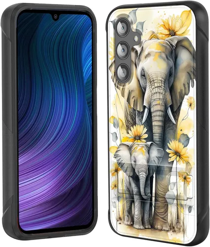 Miniatura 23 de Funda para Galaxy S24 Plus con soporte, doble capa híbrida de policarbonato duro y silicona suave, resistente a prueba de golpes, funda protectora
