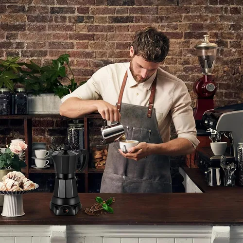 Miniatura 6 de SHANGSKY Cafetera Eléctrica Olla de Moka de 6 Tazas, Cafetera de Espresso Eléctrica Cafeteras Eléctricas Cafetera Italiana de Espresso Portátil