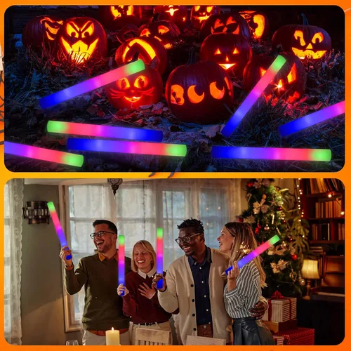 Miniatura 6 de LifBetter Varitas de brillo a granel – 20 varillas de espuma LED brillantes con tres modos de luz intermitente para fiestas DJ, para festivales