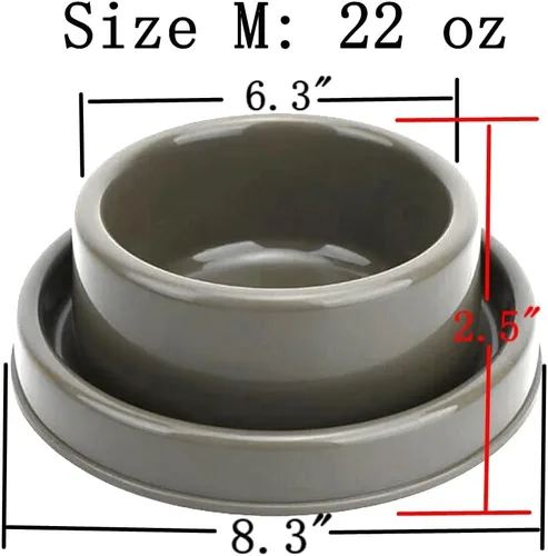 Miniatura 2 de Ants Away - Cuenco redondo para perros y gatos, comedero para animales pequeños, sin derrames, color azul, M