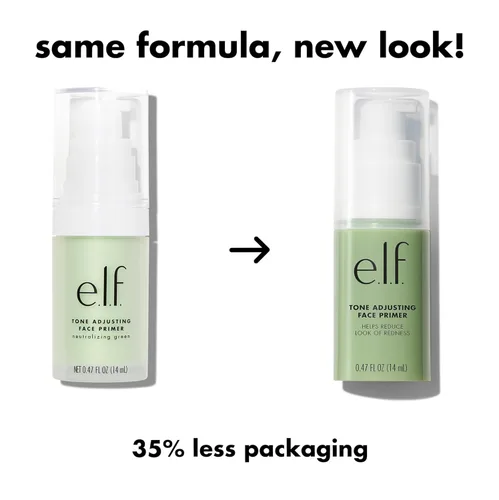 Miniatura 3 de e.l.f. Base facial ajustadora de tono, base de maquillaje para neutralizar tonos de piel desiguales y enrojecimiento, fija el maquillaje para que