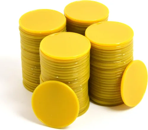 Miniatura 19 de Smartdealspro 100 unidades de 1.260 in/1.26 pulgadas de plástico opaco de aprendizaje de discos, mini fichas de juego de fichas de póquer con caja