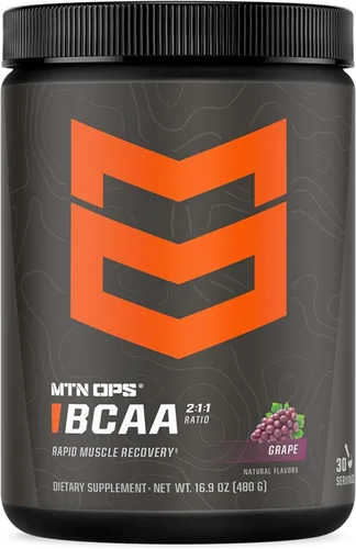 MTN OPS BCAA Powder - Suplemento en polvo de aminoácidos 2:1:1 para una rápida recuperación muscular y reparación sin azúcar ni gluten, 30