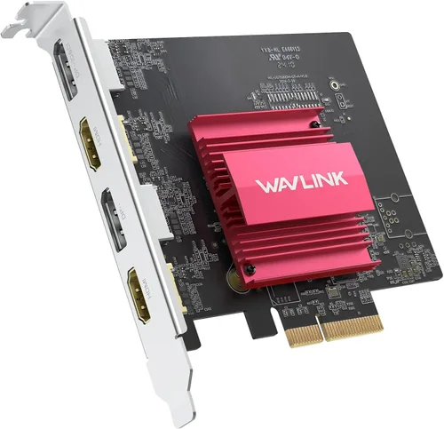 Miniatura 9 de WAVLINK Tarjeta 4K PCIE 4 monitores HDMI, adaptador PCIE a HDMI soporta extender 4 monitores de salida para Windows 11/10 y Ubuntu con DisplayLink