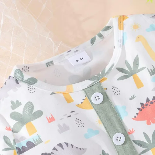 Miniatura 4 de Vestidos de verano para niñas pequeñas, túnica de dinosaurio, vestido casual de manga corta, vestido de patinadora para niños pequeños, 2-7T