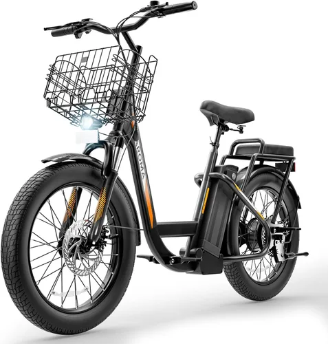 Miniatura 13 de Caroma Peak - Scooter eléctrico de 500 W/800 W/1200 W con asiento, bicicleta eléctrica de neumático grueso de 20 pulgadas con batería extraíble