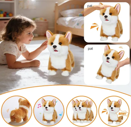Miniatura 3 de CU-MATE Juguetes eléctricos de peluche para perros de 12 pulgadas, juguete electrónico de peluche para perro, robot interactivo, juguete interactivo