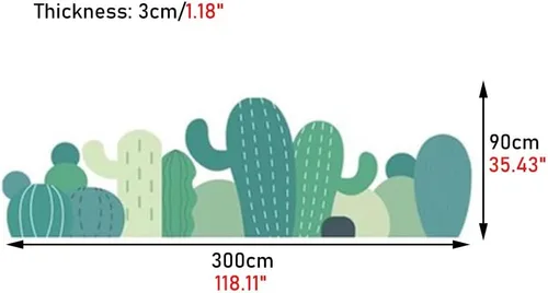 Miniatura 2 de Paneles de pared 3D de dibujos animados de cactus 3D, pegatinas de pared suaves anticolisiones/papel pintado, acolchado de pared para jardines