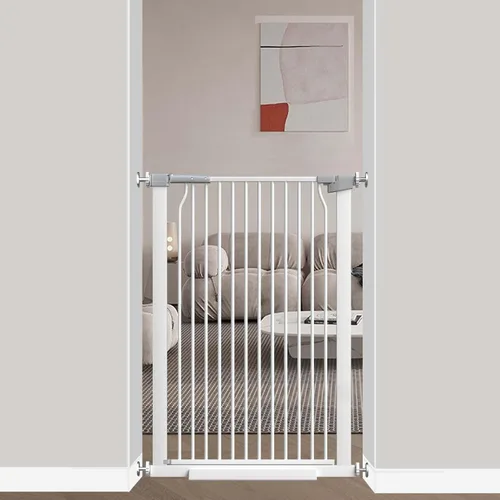 Miniatura 21 de Puerta de bebé extra alta de 40.5 pulgadas para puertas, puerta extra ancha para mascotas de 40.6 a 49.1 pulgadas, sin taladro, barrera de espacio