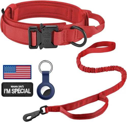 Miniatura 33 de DAGANXI Collar táctico para perro, collar ajustable de nailon para entrenamiento militar con asa de control y hebilla de metal pesado para perros