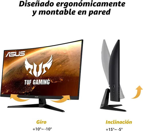 Miniatura 5 de ASUS TUF Gaming - Monitor curvo HDR de 32 pulgadas 1440P (VG32VQ1B) QHD (2560 x 1440), 165 Hz (admite 144 Hz), 1 ms, ELMB, altavoz, FreeSync